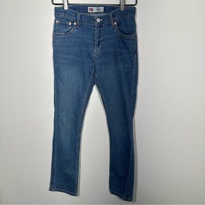 Levis 511 Slim Jeans Boys Blue Medium Wash Straight Adjustable Waist Size 14